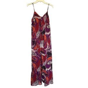 Festival Retro Y2K APT.9 Women’s Purple Boho Paisley Print Lined Maxi Dress